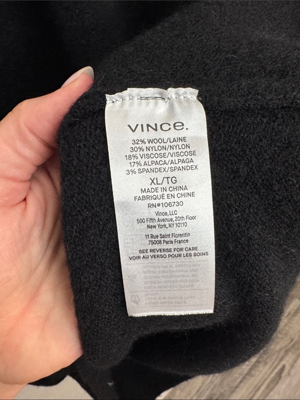 Vince Sleeveless Knee Length Wool Alpaca Blend Sweater Dress XL Black Shift - Picture 4 of 5